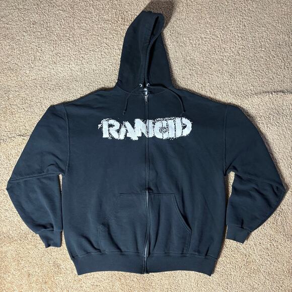 Rancid 2008 Punk Rock Black Zip Up Hoodie Men’s Sz XL Preowned - Picture 5 of 6